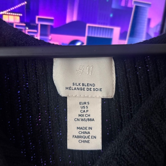 H&M Silk Blend Knit Dress – Size Small – Black – Midi Length - Picture 3 of 3